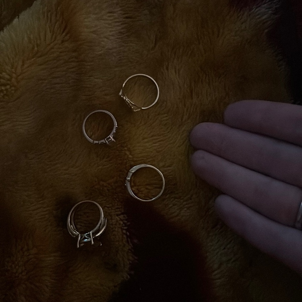 4 ring set for lower price all solid gold jewelry